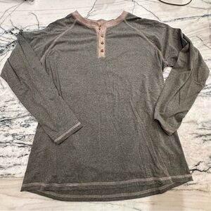 Unbranded mens Gray Long Sleeve Henley Shirt size large